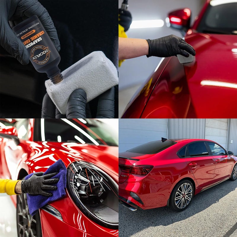 EGOFLEX Graphene Ceramic Coating for Cars - 20H Professional Grade Top Coat Detailing Kit 50ML - Heavy Duty Automotive Paint Sealant for After Car Wash - Ultimate Hydrophobic Protection and High Gloss Shine - Image 4